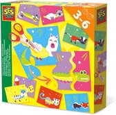 SES Creative Ik Leer Knippen Dierenpuzzel met Schaar - Speelgoed - Creatief