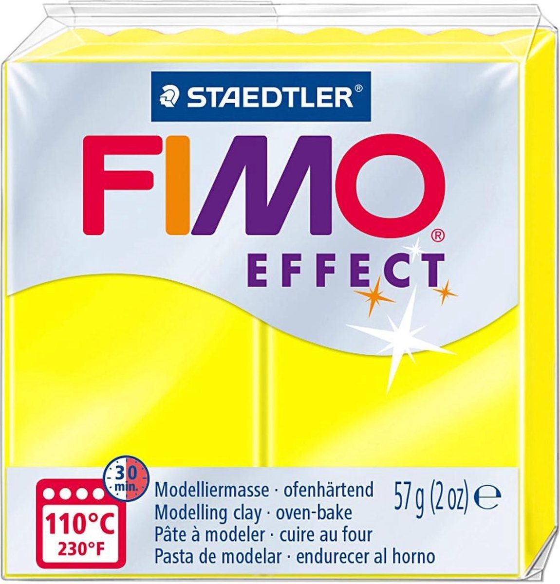 FIMO® Effect, neon geel, 57 gr/ 1 doos