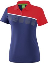 Erima 5-C Polo Dames - New Navy / Rood / Wit | Maat: 42