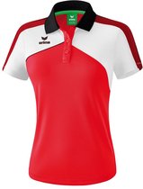 Erima Premium One 2.0 Polo Dames Rood-Wit-Zwart Maat 40