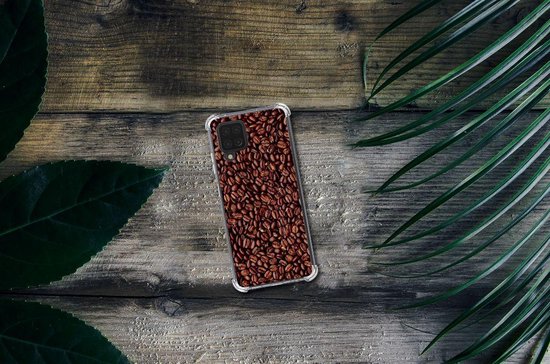 Coque Bumper robuste Coque pour smartphone Samsung Galaxy A12 avec Grains de café à bord transparent