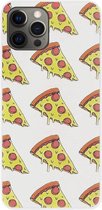 ADEL Siliconen Back Cover Softcase Hoesje Geschikt voor iPhone 12 (Pro) - Junkfood Pizza