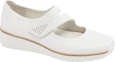 Easy Street Dames Witte ballerina klittenbandsluiting - Maat 41.5