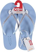 Xq Footwear Teenslippers Glitter Dames Polyester Lichtblauw Mt 39