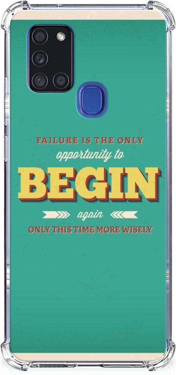 Samsung Galaxy A21s Telefoonhoesje met tekst Quote Begin