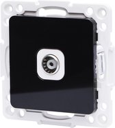 Televisie Contactdoos - Wandcontactdoos Coax - Igan Jura - Inbouw - Vierkant - Kunststof - Zwart