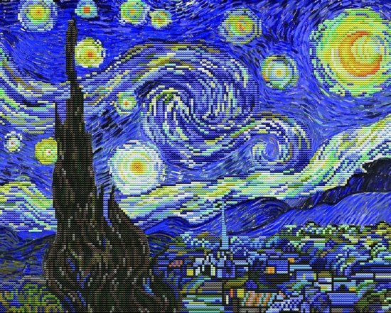 Foto: Starry night voorbedrukt borduurpakket needleart world