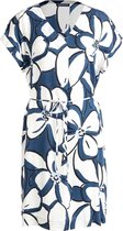 River Woods Jurk in viscose met V-hals in blauw