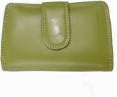 Portemonnee dames Mika leer met verschillende vakken. Groen. 13,5x9,5x3 cm JU-80022505