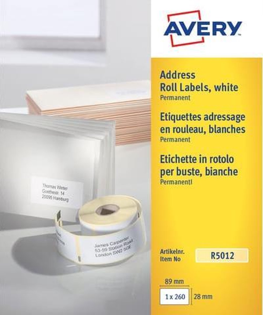 Avery Personal Label Printer roll labels R5012