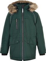 Color Kids - Ski-jas voor kinderen - Winterjas - Met afneembaar nepbont - Unisex - Donkergroen - Maat 110