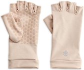 Coolibar UV vingerloze Handschoenen Unisex - Beige - Maat L