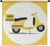 Tapisserie illustration Vespa - Illustration d'une Vespa en taxi Tapisserie coton 90x90 cm - Tapisserie avec photo