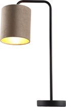 Olucia Kristin - Moderne Tafellamp - Metaal/Stof - Goud;Taupe
