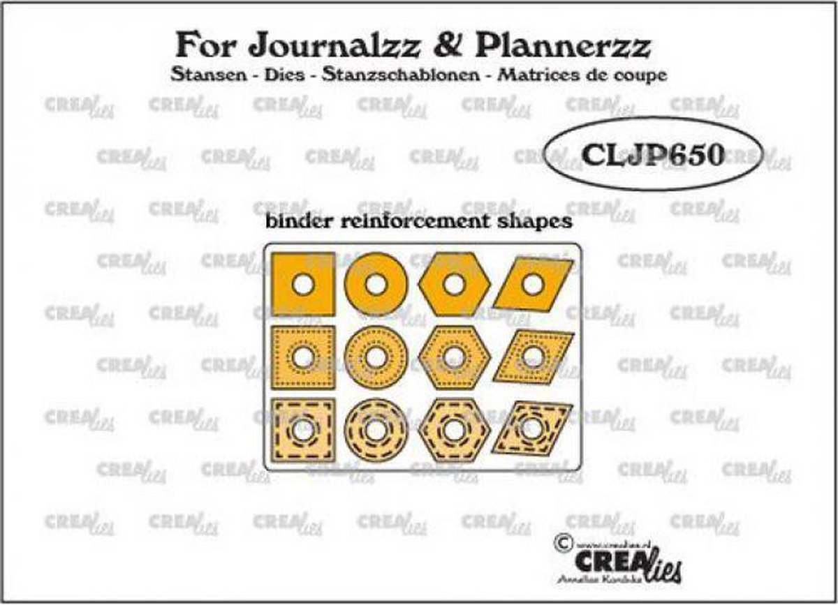Crealies For journalzz & plannerzz snijmal - 12 Gaatjes