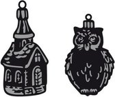 Marianne Design Craftable Mal Tinys ornaments church & owl CR1381