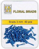 Nellie Snellen Floral Glitter Brads 3mm - 40stuks - Sapphire