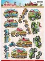 Tractors Country Life 3D-Knipvel Yvonne Creations 10 stuks