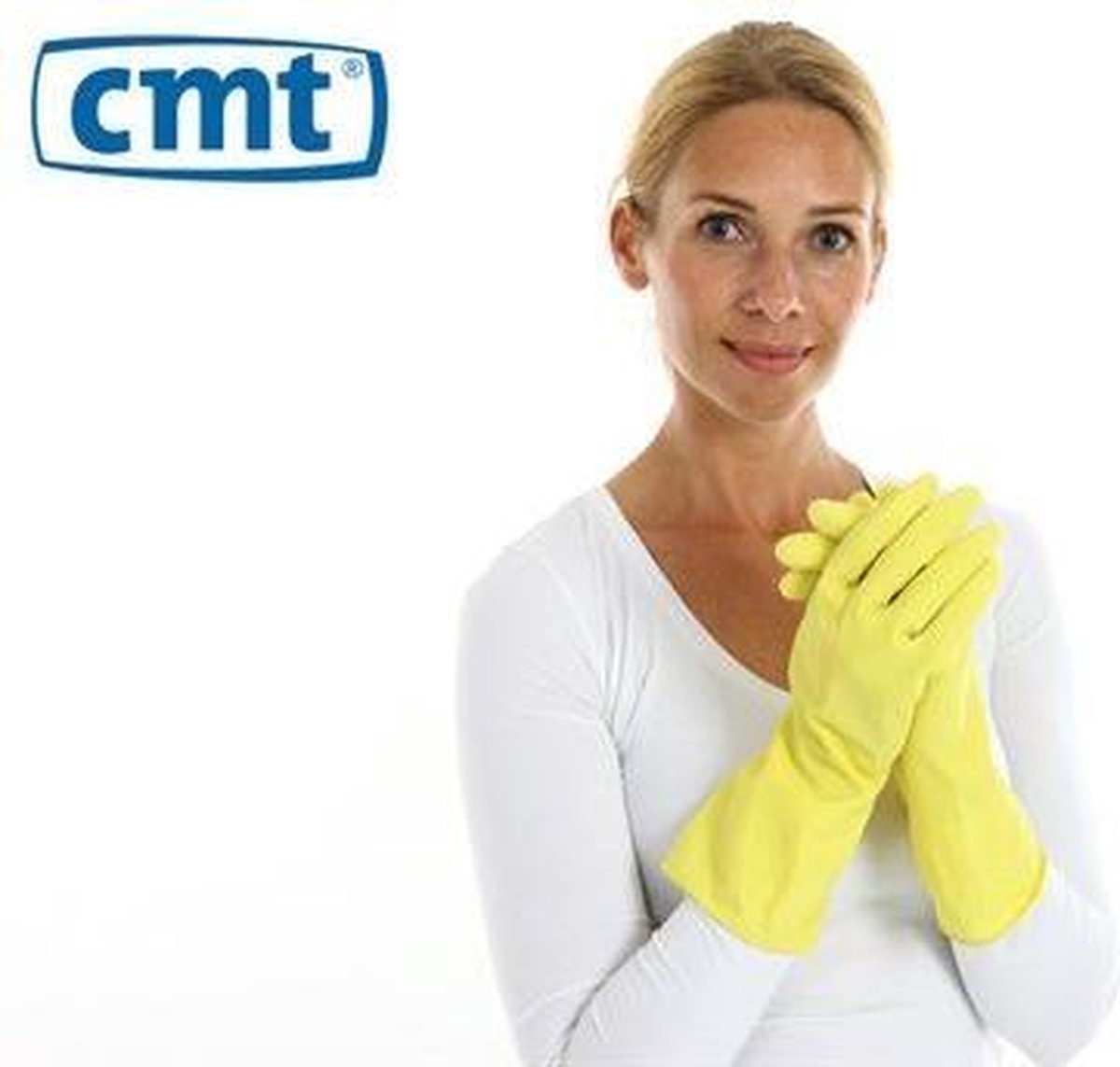 CMT food approved huishoudhandschoen geel 12 paar - 9/L