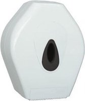 Wit Kunststof mini jumbo rol dispenser voor wandmontage van PlastiQline