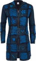 Dames Vest van Katoen zonder voering en vaste capuchon - SHAKALOHA - W Ganzz Long Blue L.