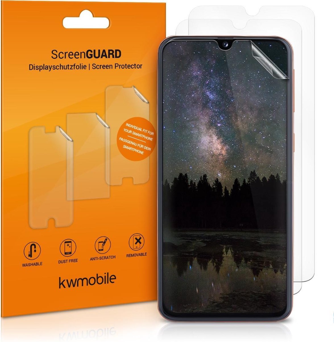 kwmobile 3x screenprotectors geschikt voor Samsung Galaxy A40 - beschermende folie voor smartphone
