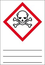 GHS06 giftige stoffen sticker, beschrijfbaar 105 x 148 mm - beschrijfbaar
