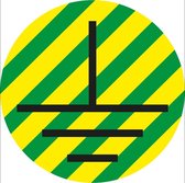 Beschermende aarde geleider sticker, vel, groen geel 25 mm - 10 per vel