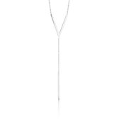 My Bendel - Zilveren ketting met verlengde V symbool - Mooi blijvende ketting met verlengd V symbool - Met luxe cadeauverpakking