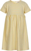 Creamie - jurk - korte mouwen - gestreept - geel - Maat 116