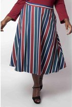 Voodoo Vixen - Madelyn Striped Hoge taille rok - Circle - 2XL - Multicolours