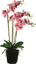 Roze Orchidee kunstplanten/planten 62 cm - Kunstplanten/nepplanten - Kantoorplanten/woonkamer planten