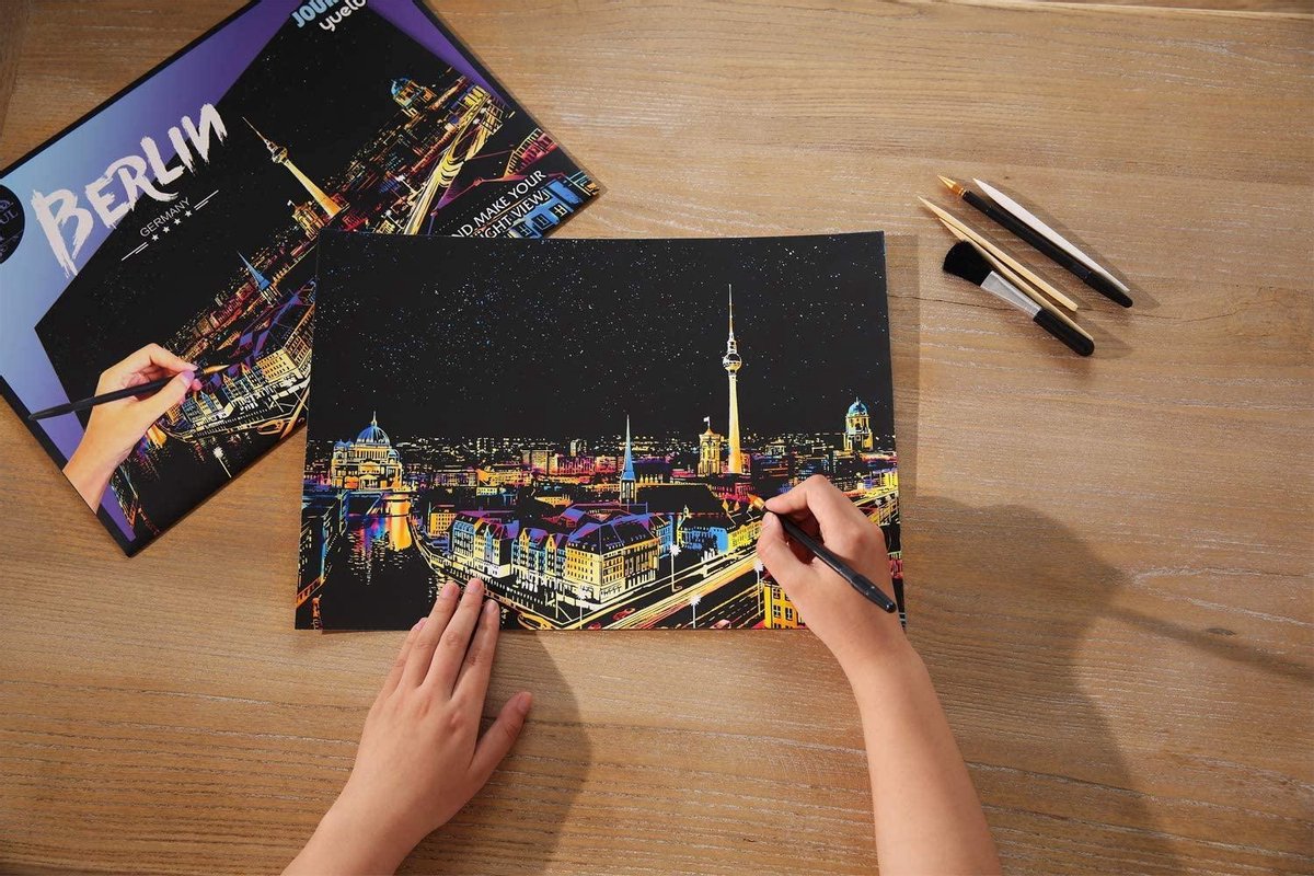 Scratch Art Berlin Germany - 410 x 287 mm - Kras tekeningen - Scratch painting