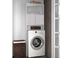 Kast voor wasmachine, droger of toilet Willa - wit - Symbiosis - wasmachinekast_enkel - Wit - Melamine; Spaanplaat