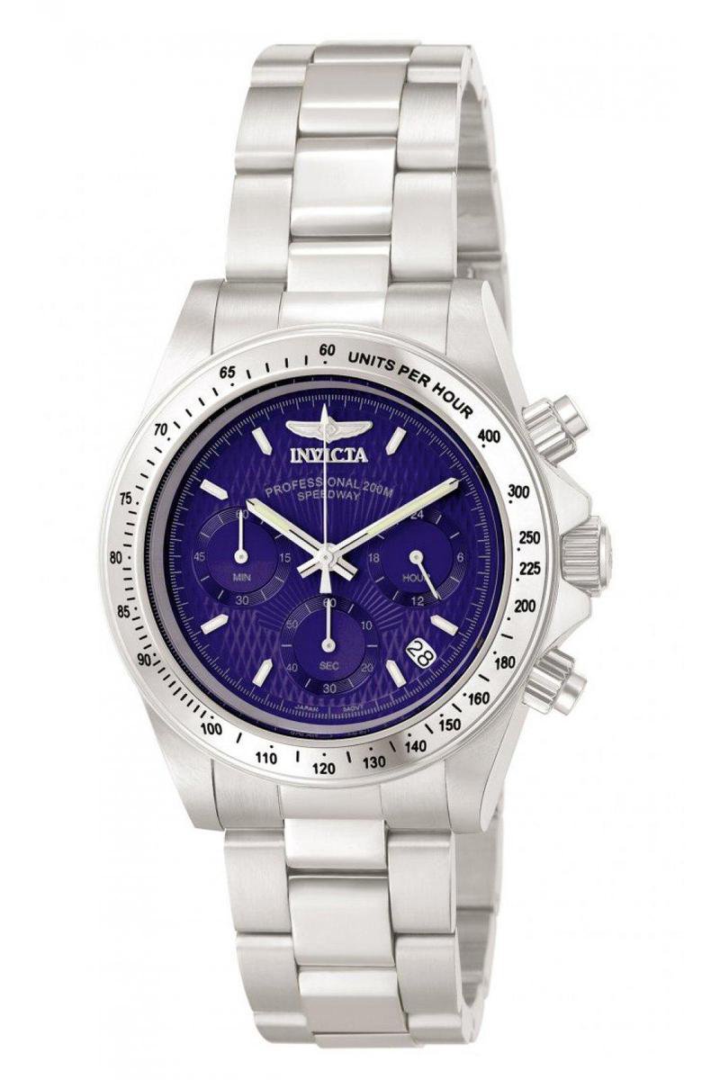 Invicta Speedway 9329 Heren Horloge - Waterdicht - Analoog - Quartz Uurwerk - Roestvrij Staal met blauwe Wijzerplaat - 39mm