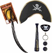 Verkleedset voor kinderen - Piraten set - Piratenhoed, een sabel/zwaard met accessoires