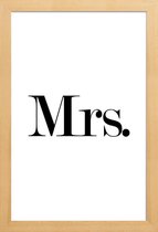 JUNIQE - Poster in houten lijst Mrs. -30x45 /Wit & Zwart