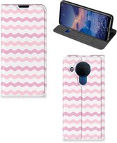 Hoesje ontwerpen Nokia 5.4 Smart Cover Waves Roze