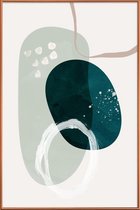 JUNIQE - Poster met kunststof lijst Crescendo -60x90 /Groen & Ivoor