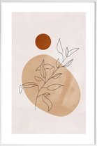 JUNIQE - Poster in kunststof lijst Desert Reed -40x60 /Ivoor & Oranje