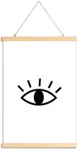 JUNIQE - Posterhanger Open Eye -40x60 /Wit & Zwart