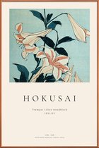 JUNIQE - Poster met kunststof lijst Hokusai - Trumpet Lilies -60x90
