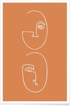 JUNIQE - Poster Coupling -60x90 /Bruin & Oranje