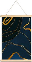 JUNIQE - Posterhanger Ghost gouden -30x45 /Blauw & Goud