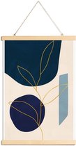 JUNIQE - Posterhanger Grow gouden -40x60 /Blauw & Goud
