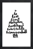 JUNIQE - Poster in houten lijst Tannenbaum -30x45 /Wit & Zwart