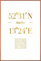 JUNIQE - Poster met kunststof lijst Berlin gouden -40x60 /Goud & Wit