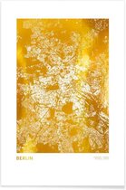 JUNIQE - Poster Berlin Map gouden -30x45 /Goud & Wit