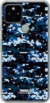 6F hoesje - geschikt voor Google Pixel 5 -  Transparant TPU Case - Navy Camouflage #ffffff