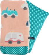 Handgemaakte knuffelkruik met auto´s – Baby vlaszaadkruik On My Way!